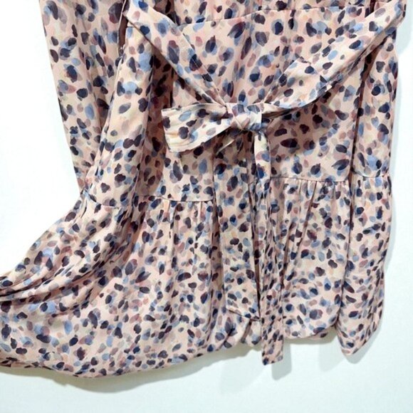 NWT Greylin Kai Tie Waist Relaxed Fit Bubble Hem Mini Dress Pink Dot - Picture 4 of 14